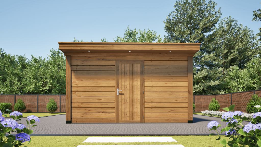 overkapping deluxe dubbelwandig 900cm x 300cm met schuur 300cm