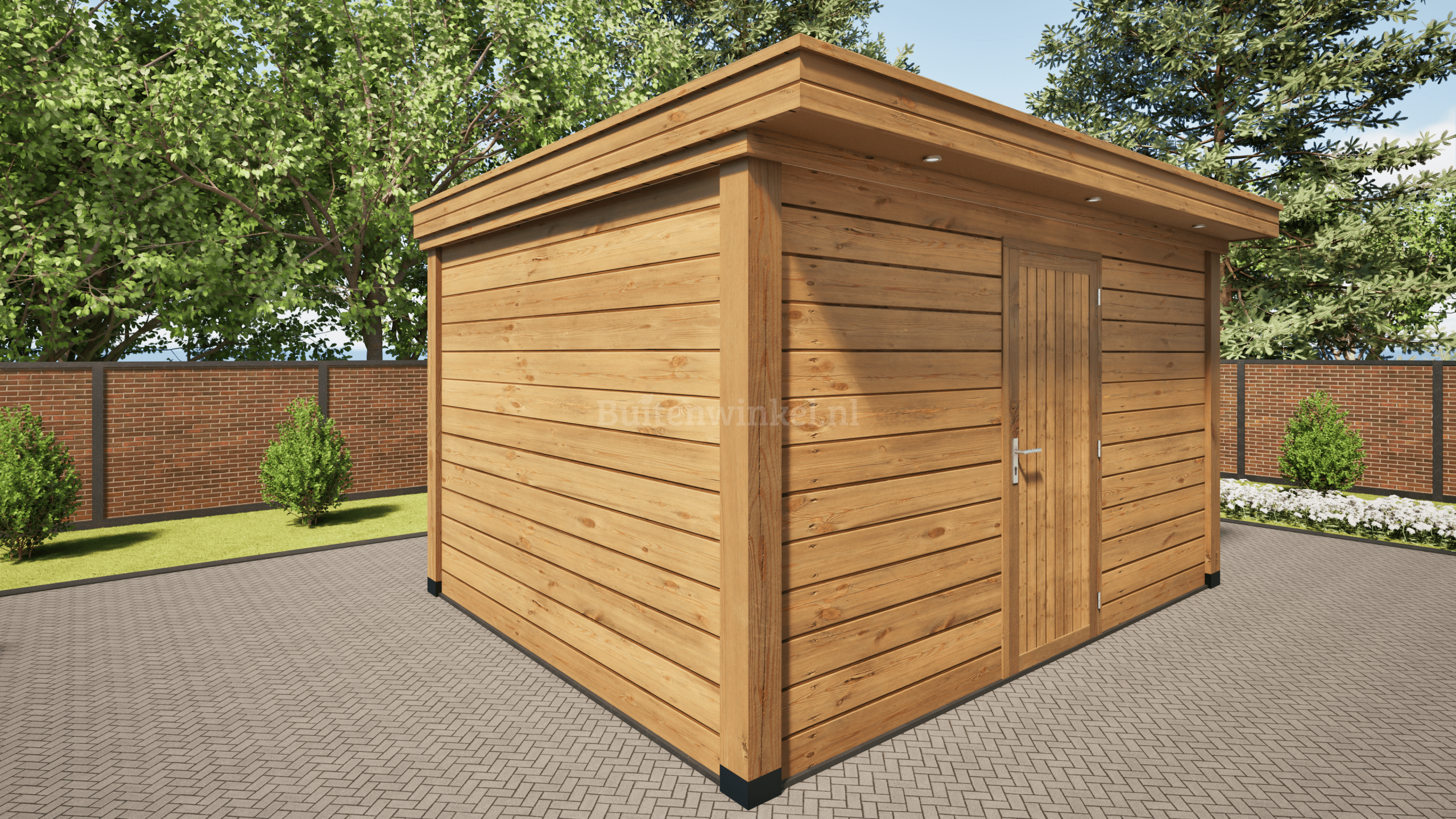 overkapping deluxe dubbelwandig 900cm x 300cm met schuur 300cm